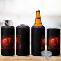 Evil Freaky Apple Meme 4 in 1 Can Cooler Tumbler Creepy Dark AI Fruit Face With Glowing Eyes - Wonder Print Shop