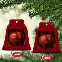 Evil Freaky Apple Meme Ceramic Ornament Creepy Dark AI Fruit Face With Glowing Eyes - Wonder Print Shop