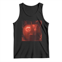Evil Freaky Apple Meme Tank Top Creepy Dark AI Fruit Face With Glowing Eyes - Wonder Print Shop