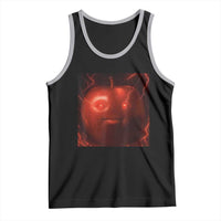 Evil Freaky Apple Meme Tank Top Creepy Dark AI Fruit Face With Glowing Eyes - Wonder Print Shop