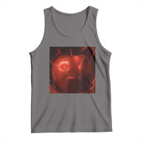 Evil Freaky Apple Meme Tank Top Creepy Dark AI Fruit Face With Glowing Eyes - Wonder Print Shop