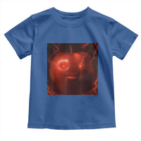 Evil Freaky Apple Meme Toddler T Shirt Creepy Dark AI Fruit Face With Glowing Eyes - Wonder Print Shop