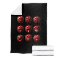 Funny Freaky Apple Faces Meme Graphic Throw Blanket Surreal Weird AI Fruit Emotions - Wonder Print Shop
