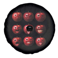 Funny Freaky Apple Faces Meme Graphic Spare Tire Cover Surreal Weird AI Fruit Emotions - Wonder Print Shop
