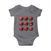 Funny Freaky Apple Faces Meme Graphic Baby Onesie Surreal Weird AI Fruit Emotions - Wonder Print Shop