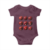 Funny Freaky Apple Faces Meme Graphic Baby Onesie Surreal Weird AI Fruit Emotions - Wonder Print Shop