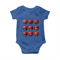 Funny Freaky Apple Faces Meme Graphic Baby Onesie Surreal Weird AI Fruit Emotions - Wonder Print Shop