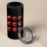 Funny Freaky Apple Faces Meme Graphic 4 in 1 Can Cooler Tumbler Surreal Weird AI Fruit Emotions - Wonder Print Shop