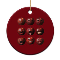 Funny Freaky Apple Faces Meme Graphic Ceramic Ornament Surreal Weird AI Fruit Emotions - Wonder Print Shop