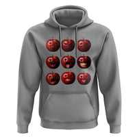 Funny Freaky Apple Faces Meme Graphic Hoodie Surreal Weird AI Fruit Emotions - Wonder Print Shop
