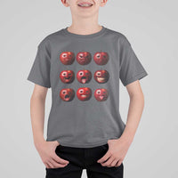 Funny Freaky Apple Faces Meme Graphic T Shirt For Kid Surreal Weird AI Fruit Emotions - Wonder Print Shop