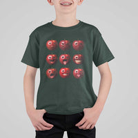 Funny Freaky Apple Faces Meme Graphic T Shirt For Kid Surreal Weird AI Fruit Emotions - Wonder Print Shop