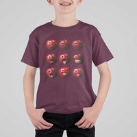 Funny Freaky Apple Faces Meme Graphic T Shirt For Kid Surreal Weird AI Fruit Emotions - Wonder Print Shop