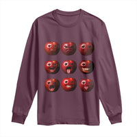 Funny Freaky Apple Faces Meme Graphic Long Sleeve Shirt Surreal Weird AI Fruit Emotions - Wonder Print Shop