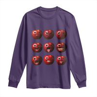 Funny Freaky Apple Faces Meme Graphic Long Sleeve Shirt Surreal Weird AI Fruit Emotions - Wonder Print Shop
