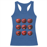 Funny Freaky Apple Faces Meme Graphic Racerback Tank Top Surreal Weird AI Fruit Emotions - Wonder Print Shop
