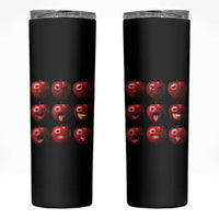 Funny Freaky Apple Faces Meme Graphic Skinny Tumbler Surreal Weird AI Fruit Emotions - Wonder Print Shop
