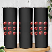 Funny Freaky Apple Faces Meme Graphic Skinny Tumbler Surreal Weird AI Fruit Emotions - Wonder Print Shop