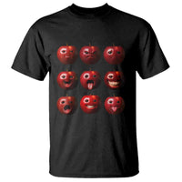 Funny Freaky Apple Faces Meme Graphic T Shirt Surreal Weird AI Fruit Emotions - Wonder Print Shop