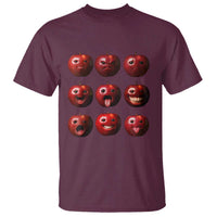 Funny Freaky Apple Faces Meme Graphic T Shirt Surreal Weird AI Fruit Emotions - Wonder Print Shop