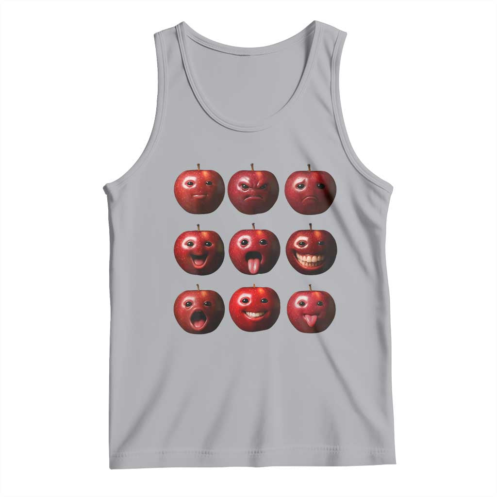 Funny Freaky Apple Faces Meme Graphic Tank Top Surreal Weird AI Fruit Emotions - Wonder Print Shop