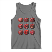Funny Freaky Apple Faces Meme Graphic Tank Top Surreal Weird AI Fruit Emotions - Wonder Print Shop
