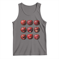 Funny Freaky Apple Faces Meme Graphic Tank Top Surreal Weird AI Fruit Emotions - Wonder Print Shop