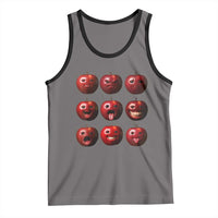 Funny Freaky Apple Faces Meme Graphic Tank Top Surreal Weird AI Fruit Emotions - Wonder Print Shop