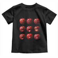Funny Freaky Apple Faces Meme Graphic Toddler T Shirt Surreal Weird AI Fruit Emotions - Wonder Print Shop