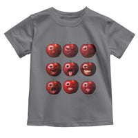 Funny Freaky Apple Faces Meme Graphic Toddler T Shirt Surreal Weird AI Fruit Emotions - Wonder Print Shop