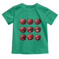 Funny Freaky Apple Faces Meme Graphic Toddler T Shirt Surreal Weird AI Fruit Emotions - Wonder Print Shop