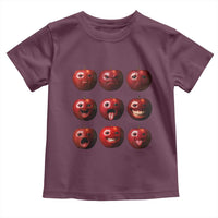 Funny Freaky Apple Faces Meme Graphic Toddler T Shirt Surreal Weird AI Fruit Emotions - Wonder Print Shop