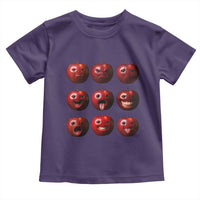 Funny Freaky Apple Faces Meme Graphic Toddler T Shirt Surreal Weird AI Fruit Emotions - Wonder Print Shop