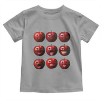 Funny Freaky Apple Faces Meme Graphic Toddler T Shirt Surreal Weird AI Fruit Emotions - Wonder Print Shop