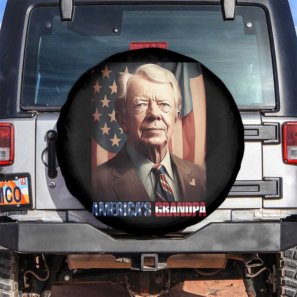 39th President Jimmy Carter Spare Tire Cover America's Grandpa Presidents' Day USA Flag Vintage