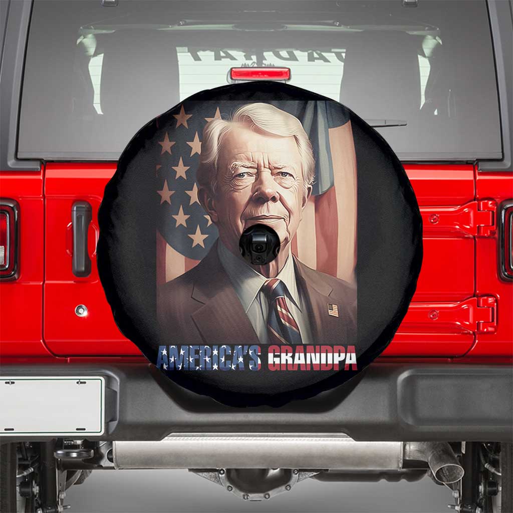 39th President Jimmy Carter Spare Tire Cover America's Grandpa Presidents' Day USA Flag Vintage