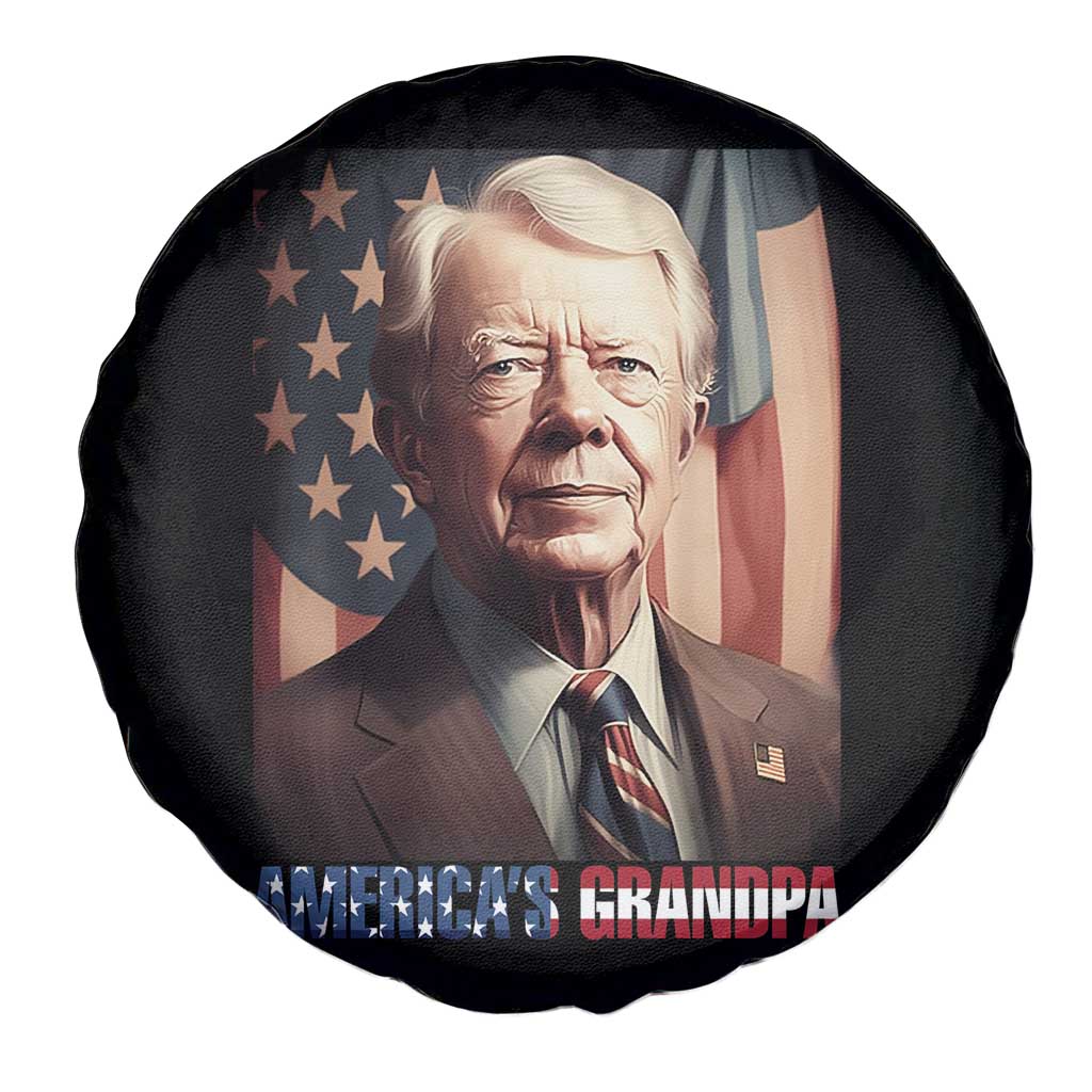 39th President Jimmy Carter Spare Tire Cover America's Grandpa Presidents' Day USA Flag Vintage