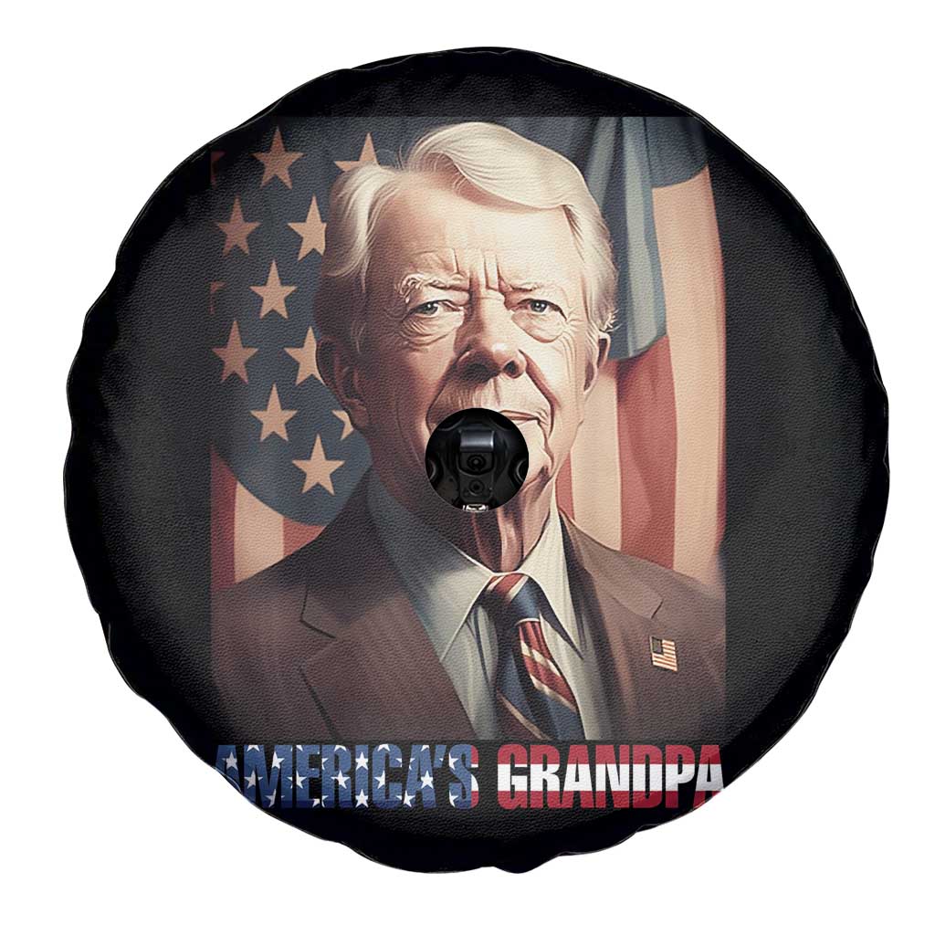 39th President Jimmy Carter Spare Tire Cover America's Grandpa Presidents' Day USA Flag Vintage