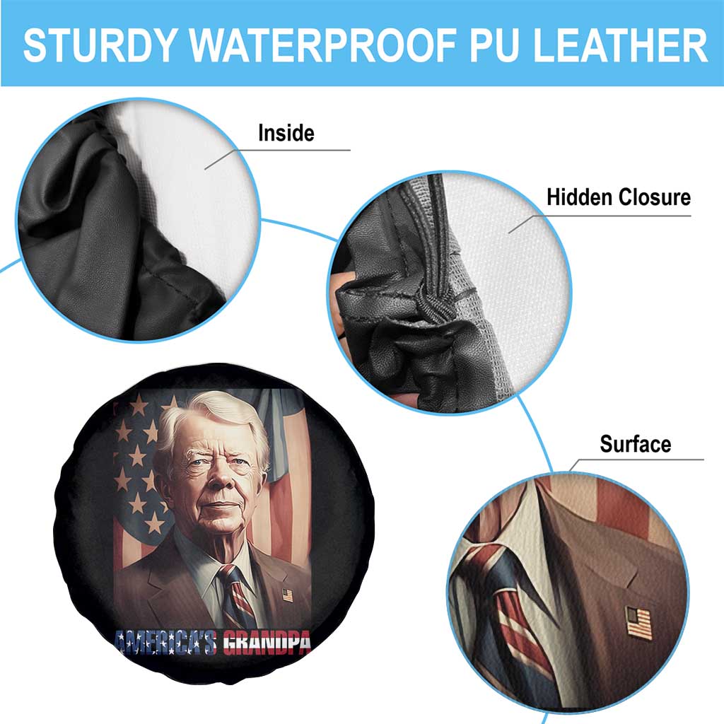 39th President Jimmy Carter Spare Tire Cover America's Grandpa Presidents' Day USA Flag Vintage