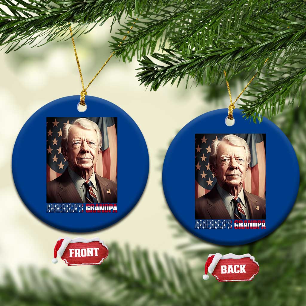 39th President Jimmy Carter Ceramic Ornament America's Grandpa Presidents' Day USA Flag Vintage - Wonder Print Shop