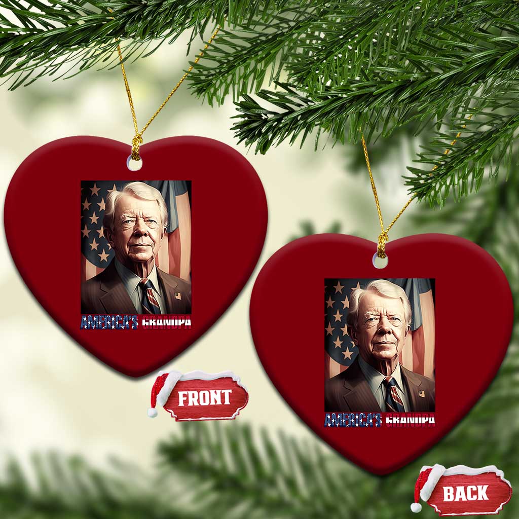 39th President Jimmy Carter Ceramic Ornament America's Grandpa Presidents' Day USA Flag Vintage - Wonder Print Shop