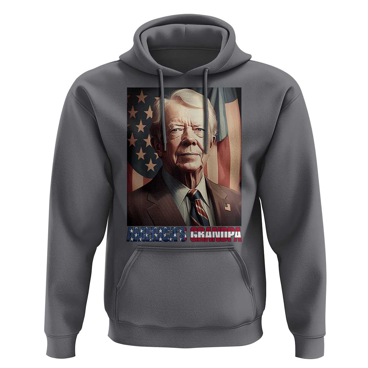 39th President Jimmy Carter Hoodie America's Grandpa Presidents' Day USA Flag Vintage