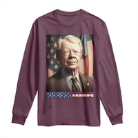39th President Jimmy Carter Long Sleeve Shirt America's Grandpa Presidents' Day USA Flag Vintage