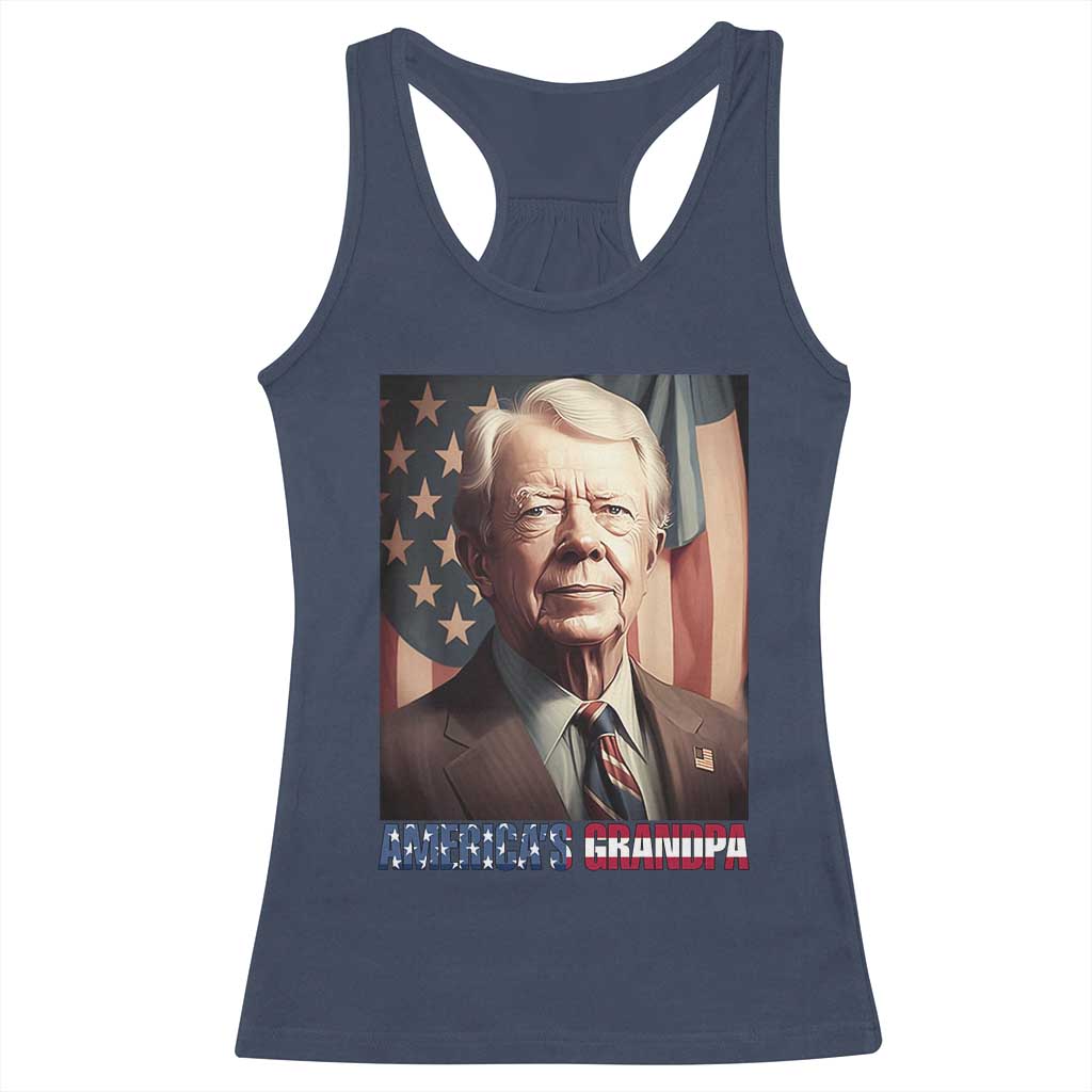 39th President Jimmy Carter Racerback Tank Top America's Grandpa Presidents' Day USA Flag Vintage
