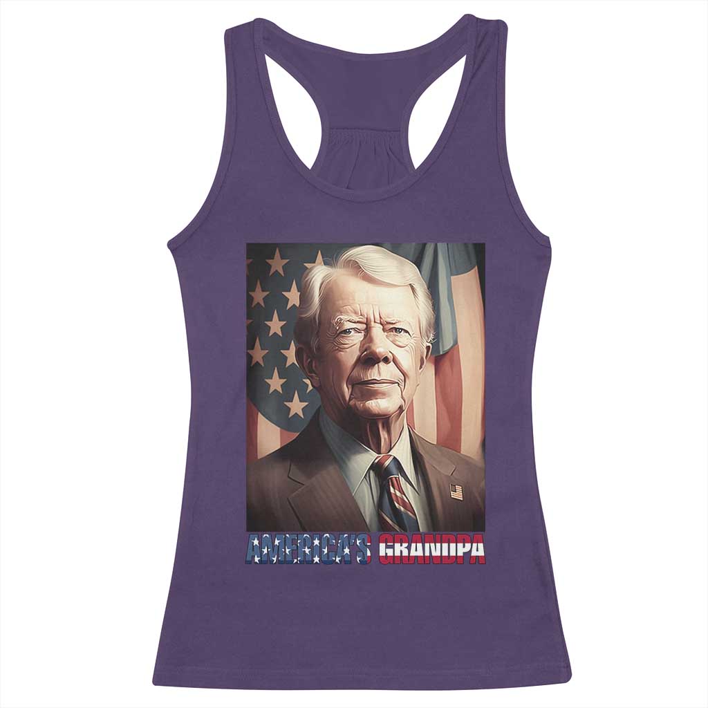 39th President Jimmy Carter Racerback Tank Top America's Grandpa Presidents' Day USA Flag Vintage