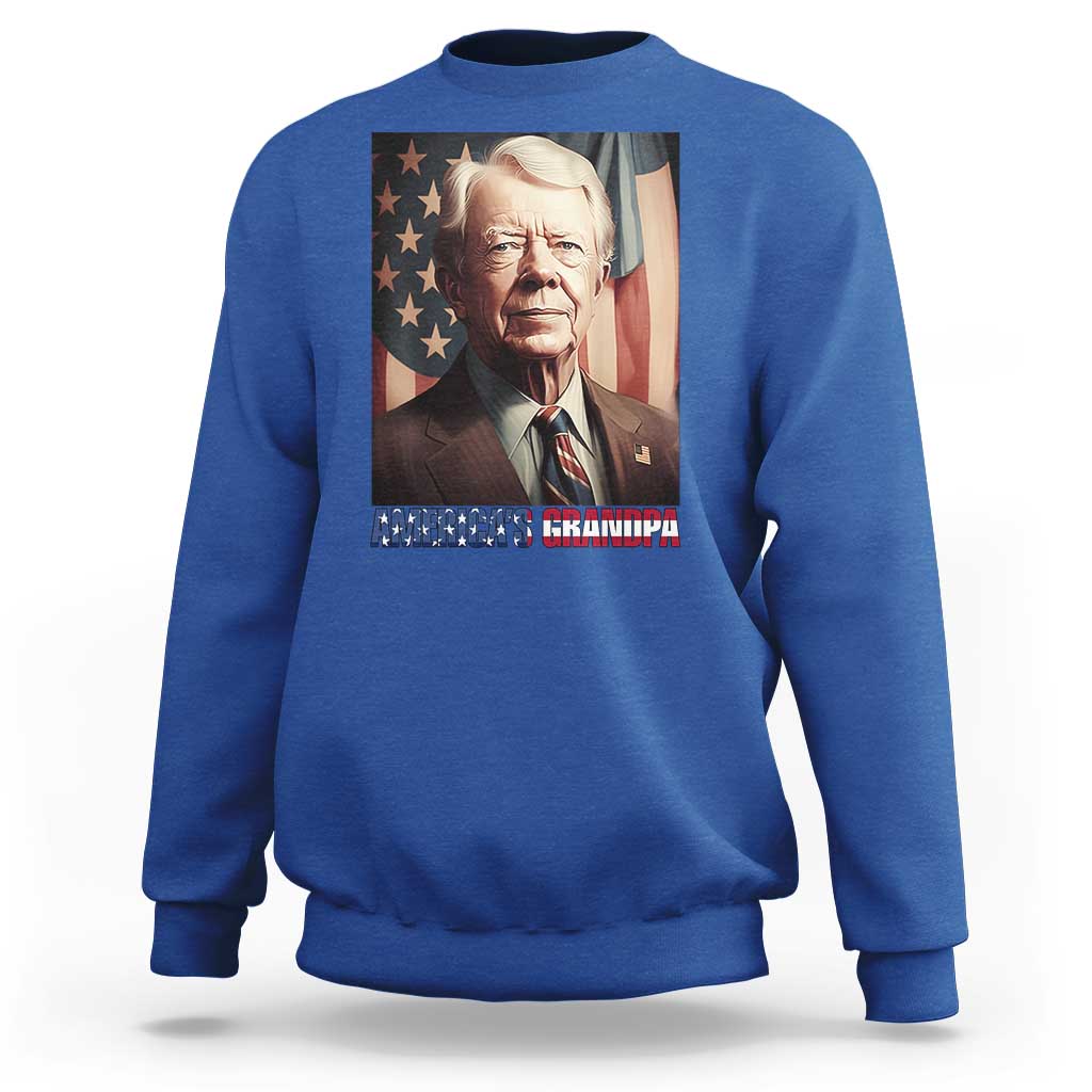 39th President Jimmy Carter Sweatshirt America's Grandpa Presidents' Day USA Flag Vintage