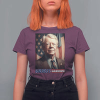 39th President Jimmy Carter T Shirt For Women America's Grandpa Presidents' Day USA Flag Vintage