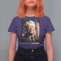 39th President Jimmy Carter T Shirt For Women America's Grandpa Presidents' Day USA Flag Vintage