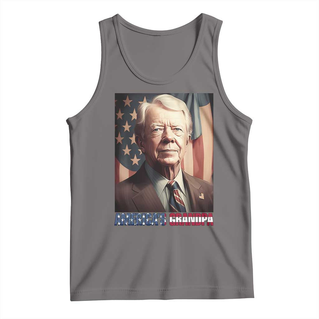 39th President Jimmy Carter Tank Top America's Grandpa Presidents' Day USA Flag Vintage