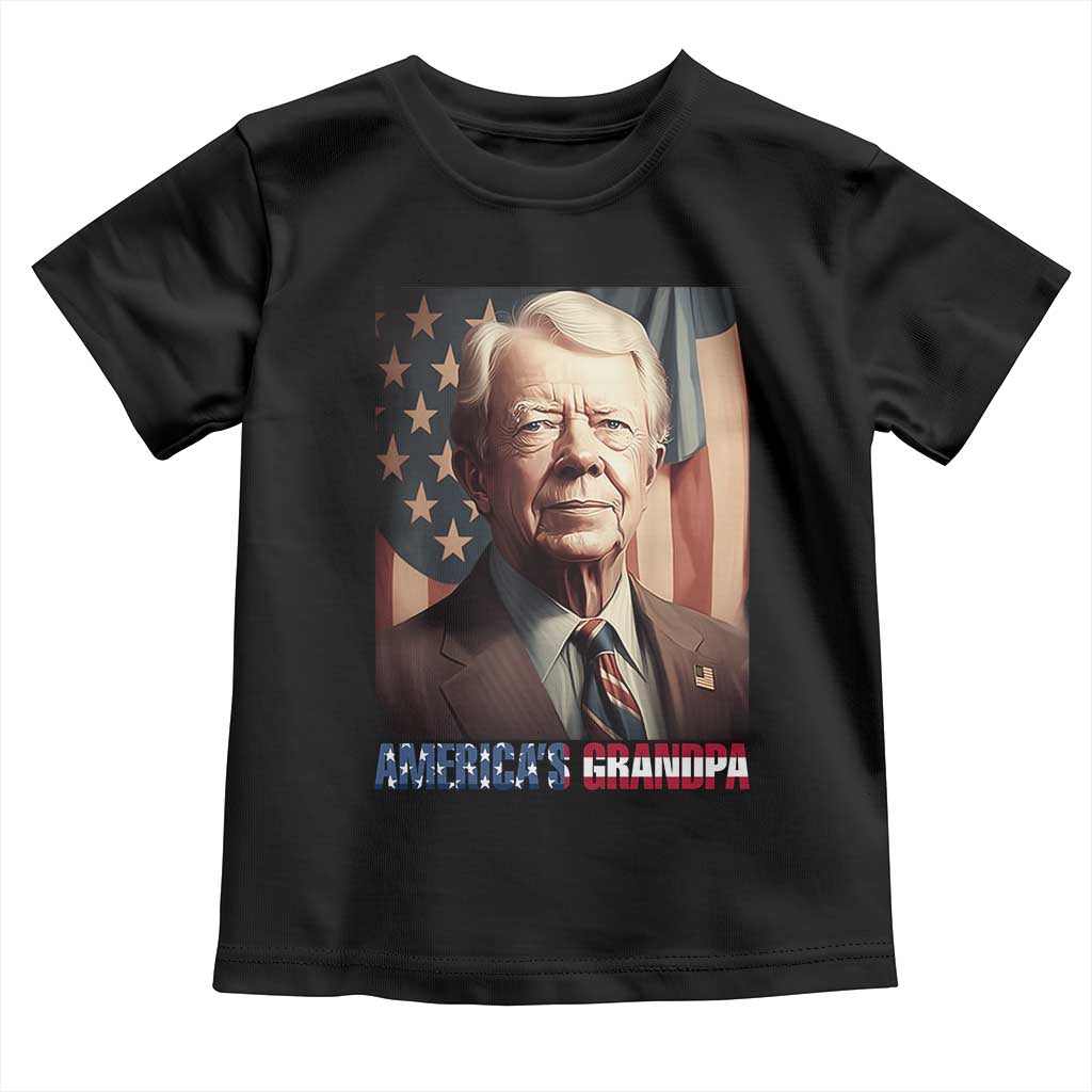 39th President Jimmy Carter Toddler T Shirt America's Grandpa Presidents' Day USA Flag Vintage